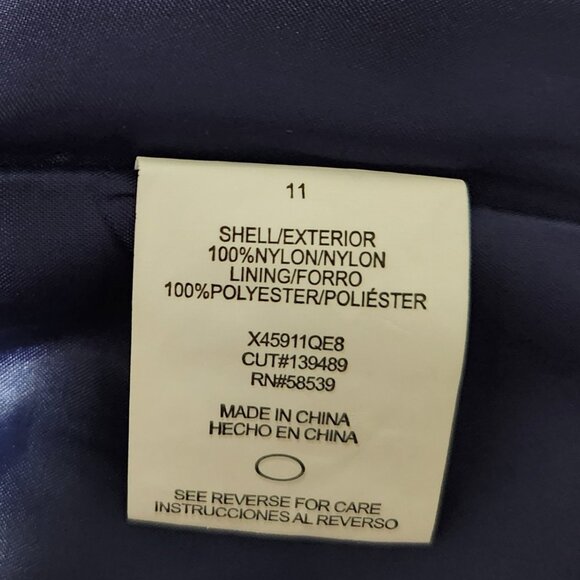 Speechless Navy Blue Formal Strapless A-line Dress with 3D Florals - Size 11 - Picture 5 of 13